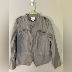 Y2K MILITARY Olive & Oak Taupe Studded Jacket